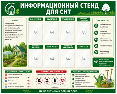 Информационный стенд для СНТ