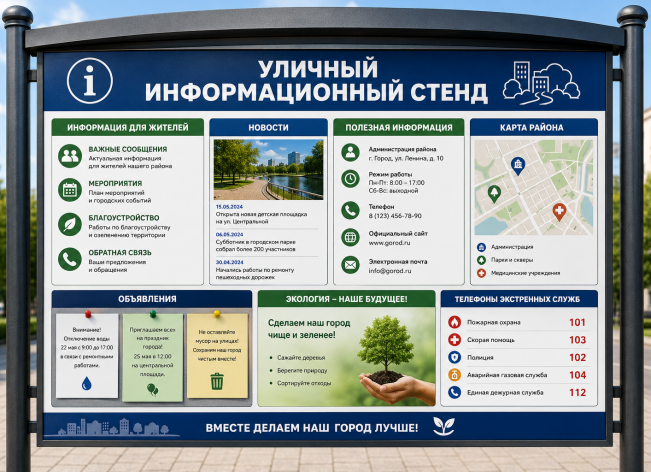 Уличный информационный стенд