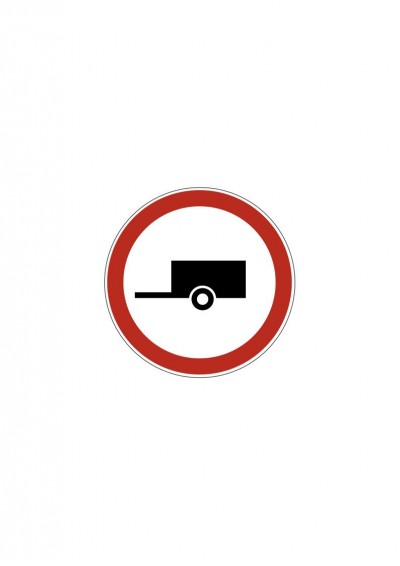 Дорожный знак 3.7 «Движение с прицепом запрещено»