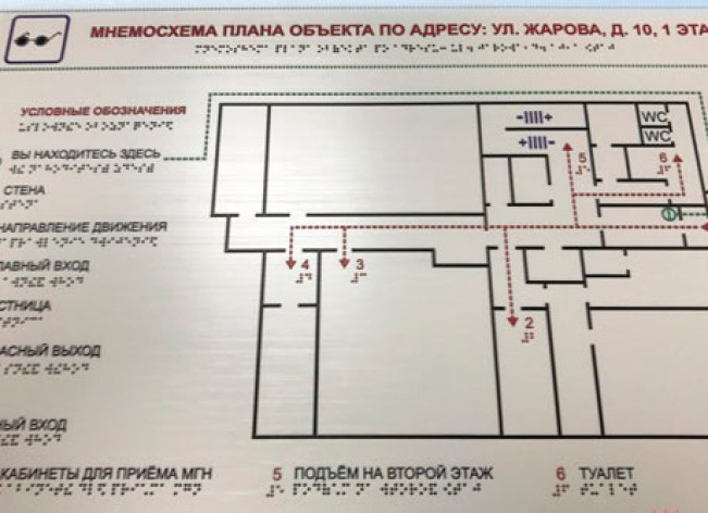 Информационно-тактильная мнемосхема 610х470 антивандальная